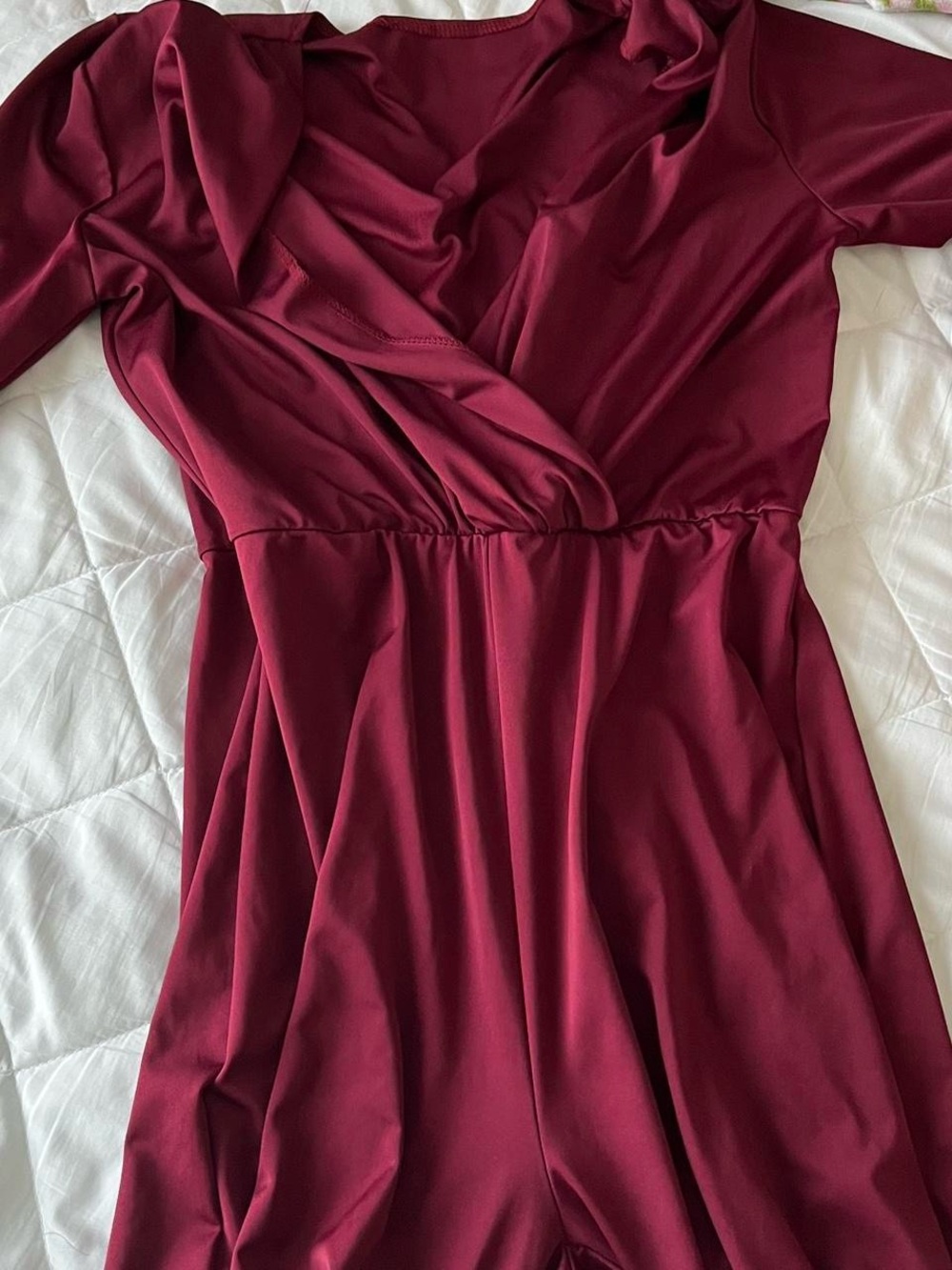 Women's Burgundy Jumpsuit